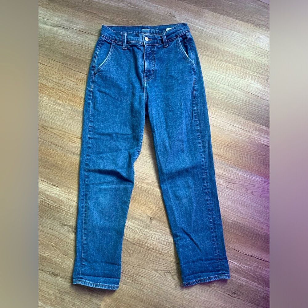 Old Navy Sky High Straight Mom Jeans Extra High Rise Blue Wash Size 27 28 Size 6